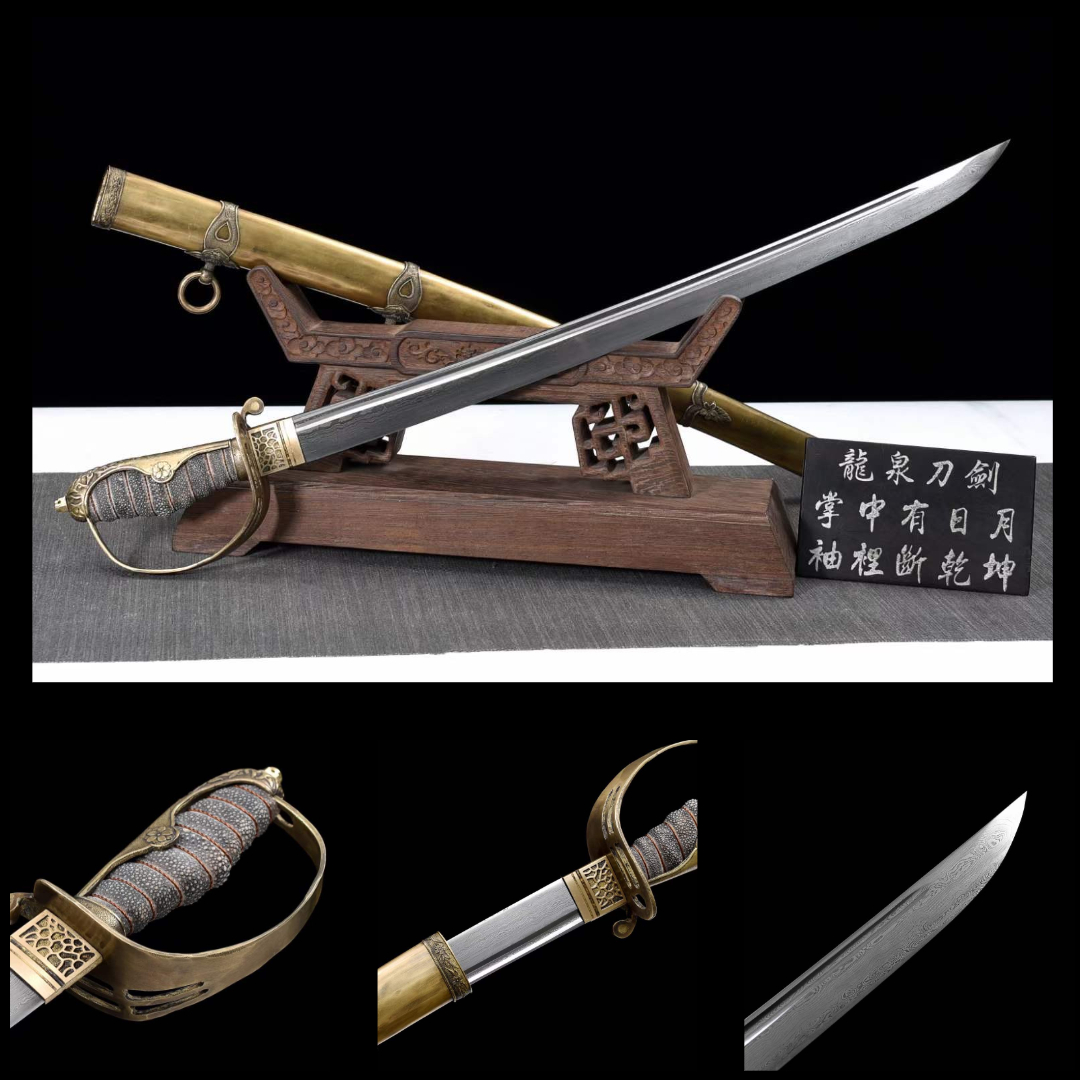 Gunto thép gấp hoa văn damascus [MSP 04]